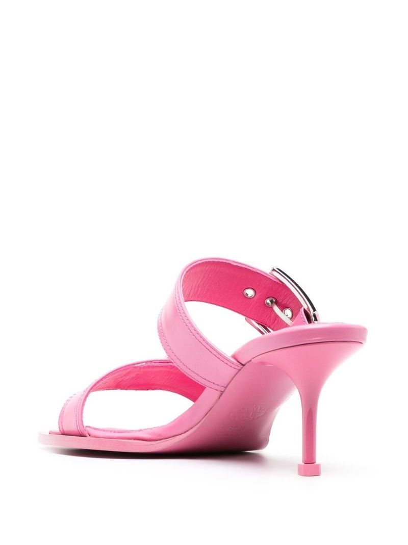 Pink Double Buckle 72 Leather Sandals