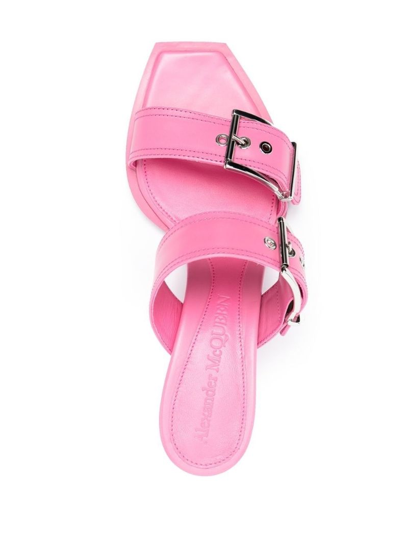 Pink Double Buckle 72 Leather Sandals