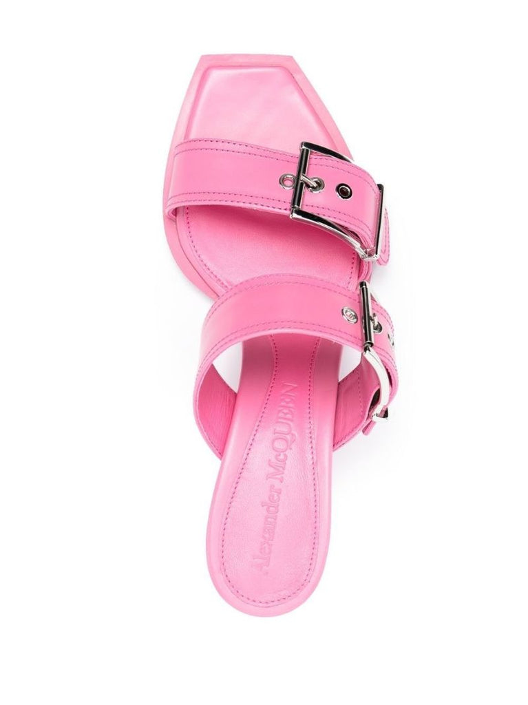 Pink Double Buckle 72 Leather Sandals