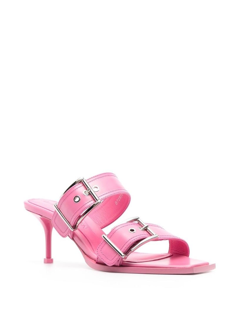 Pink Double Buckle 72 Leather Sandals