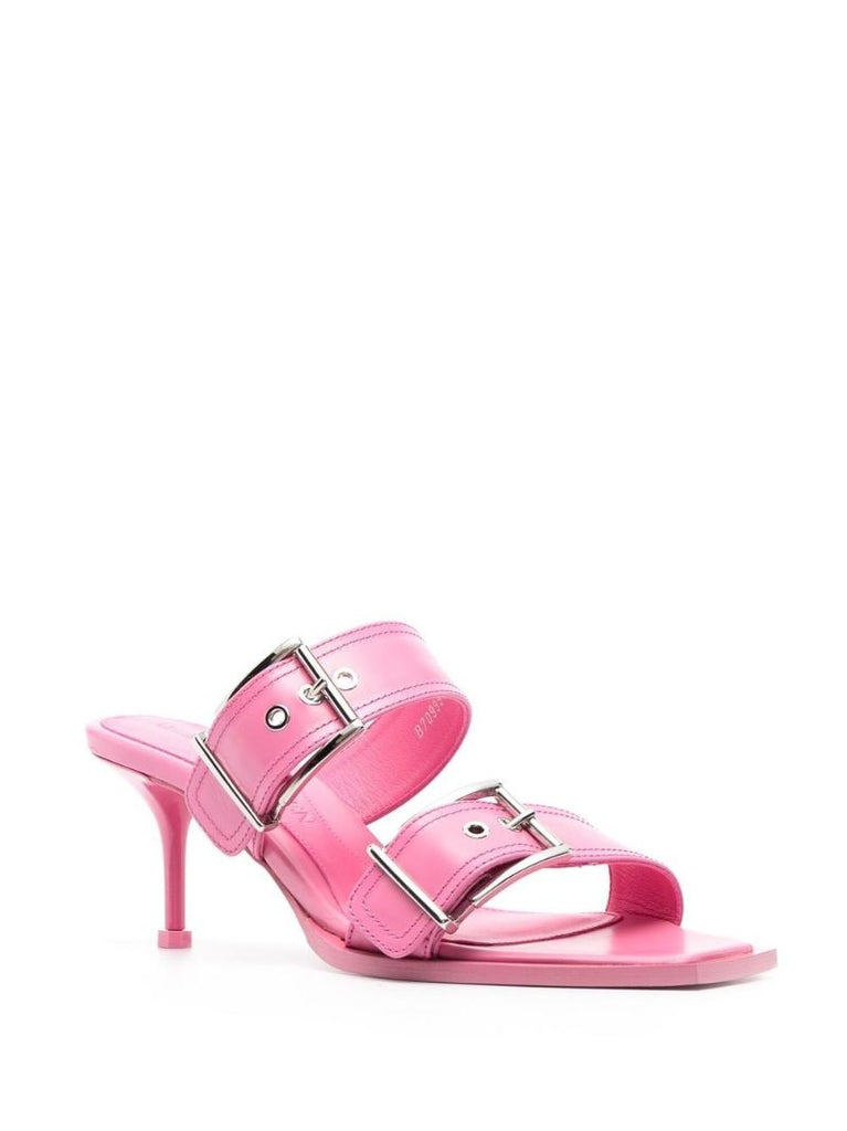 Pink Double Buckle 72 Leather Sandals