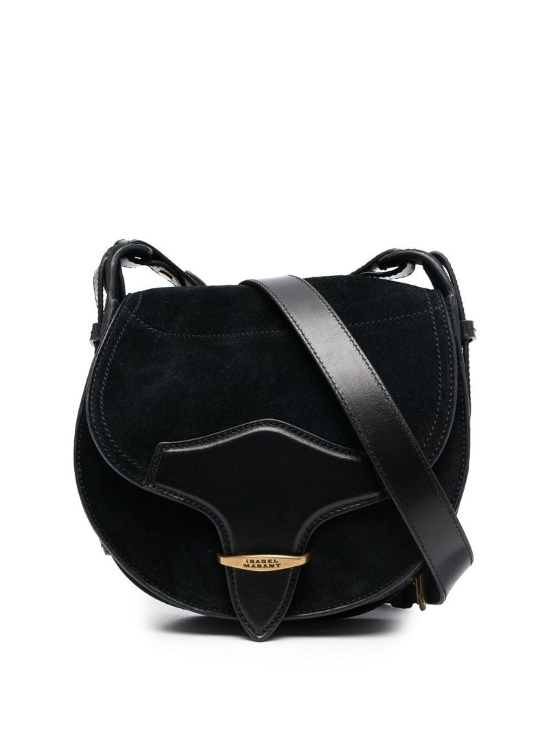 Black Suede Satchel Bag