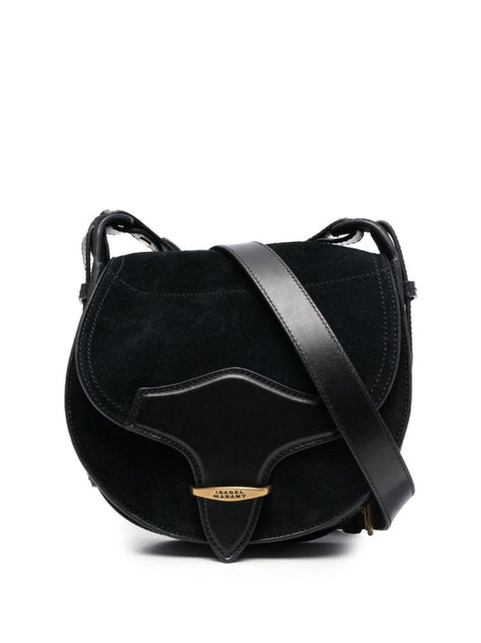 Black Suede Satchel Bag