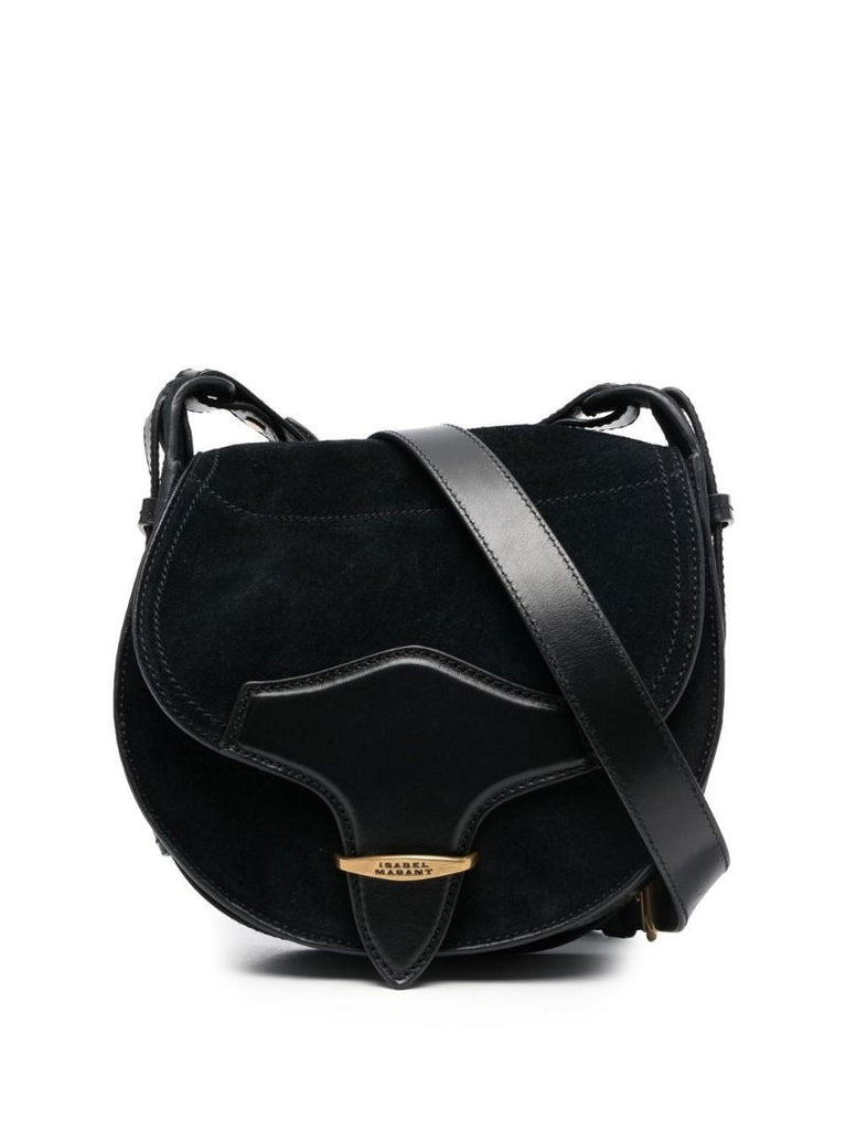 Black Suede Satchel Bag