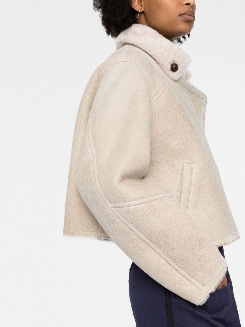 Neutral Leather Biker Jacket