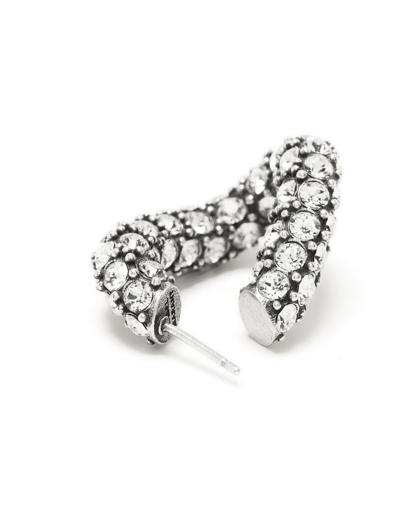 Silver-tone Funky Ring Hoop Earrings