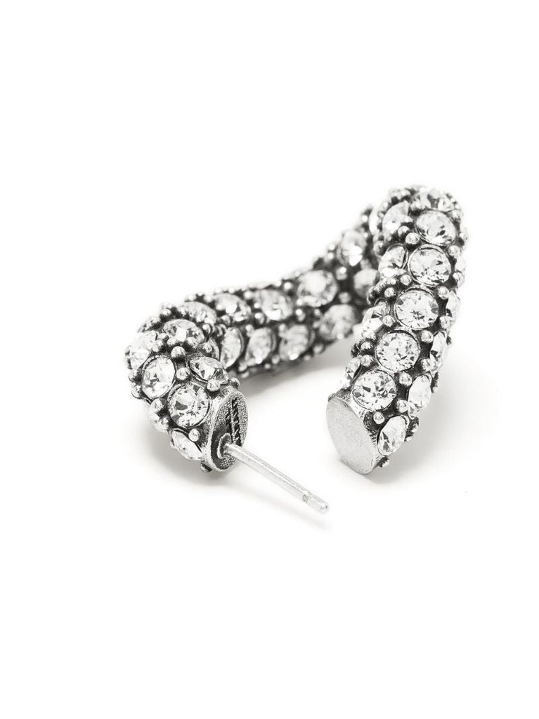 Silver-tone Funky Ring Hoop Earrings