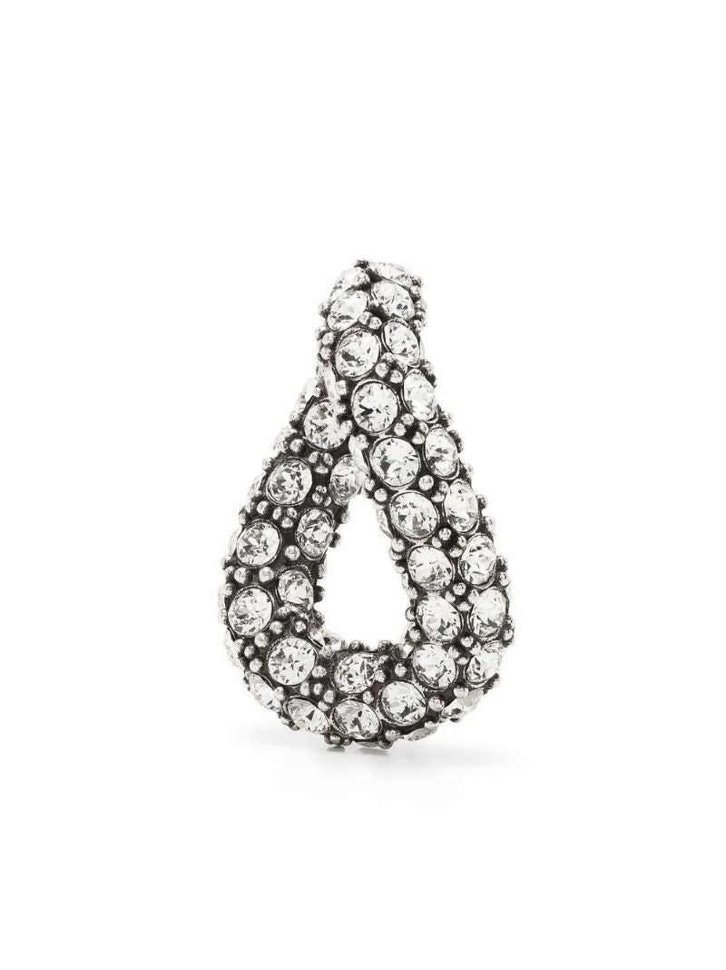 Silver-tone Funky Ring Hoop Earrings