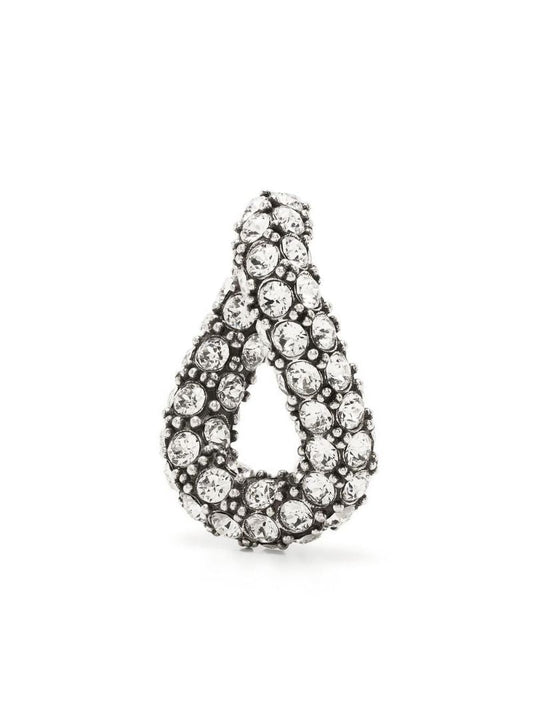 Silver-tone Funky Ring Hoop Earrings