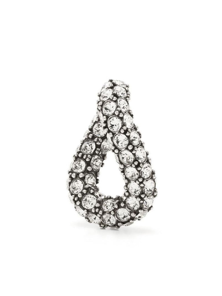 Silver-tone Funky Ring Hoop Earrings