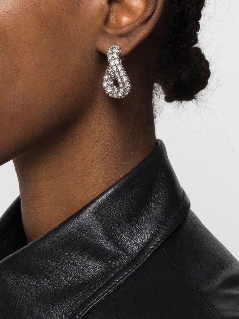 Silver-tone Funky Ring Hoop Earrings
