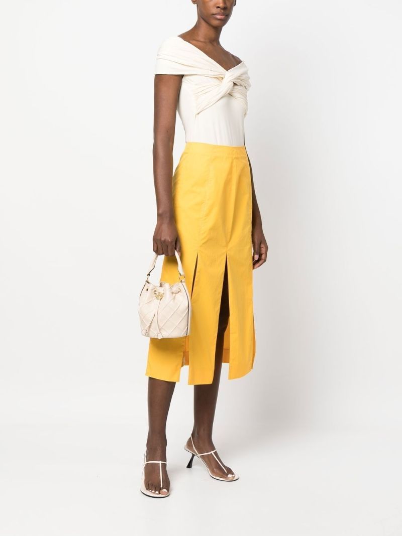 Neutral Diamond Leather Bucket Bag