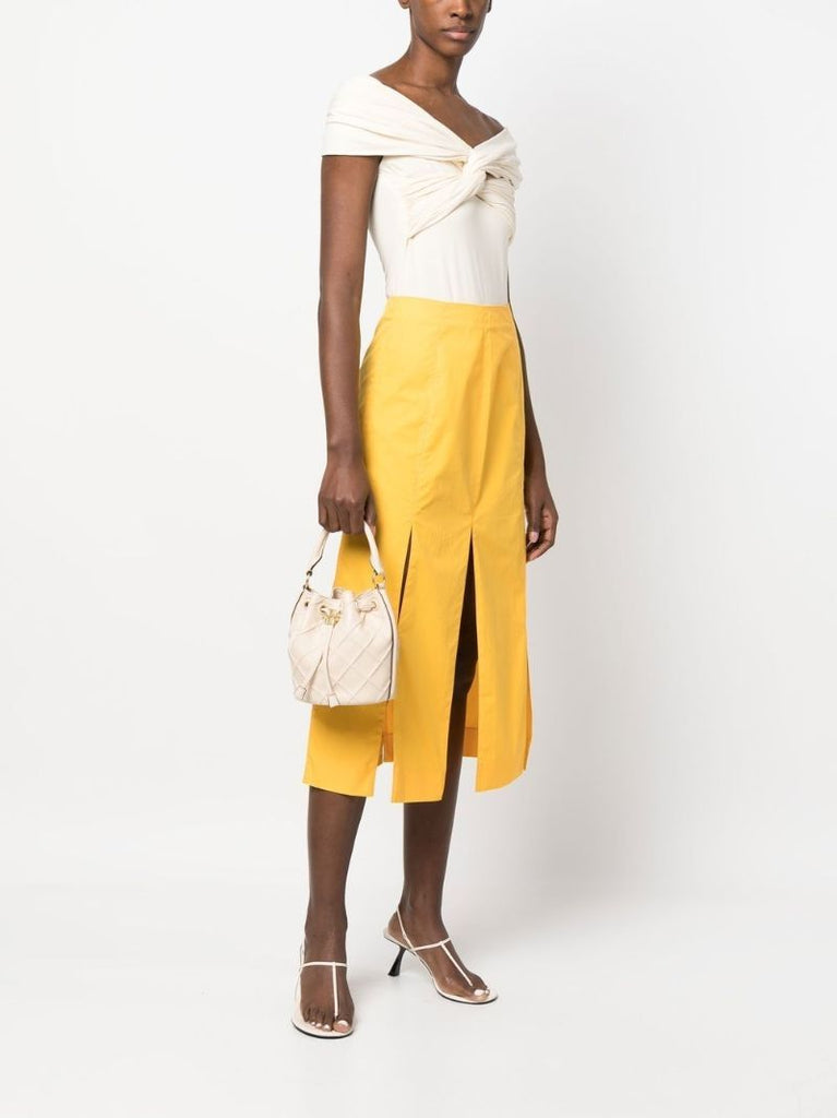 Neutral Diamond Leather Bucket Bag