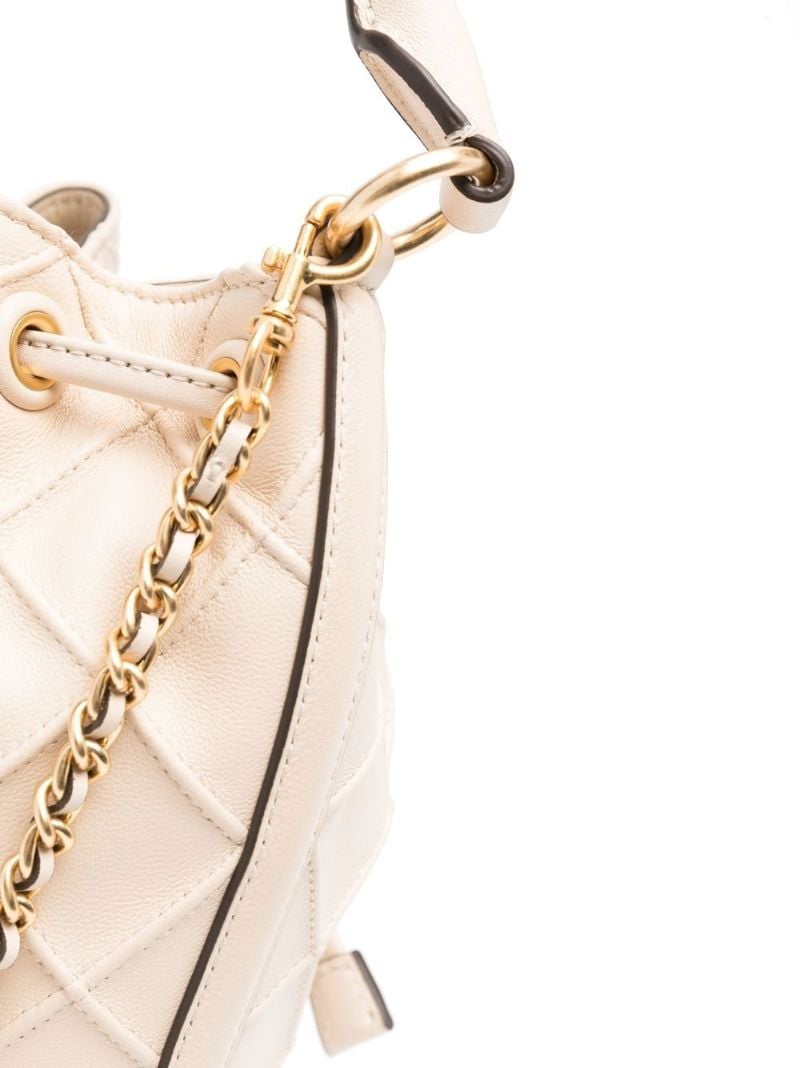 Neutral Diamond Leather Bucket Bag
