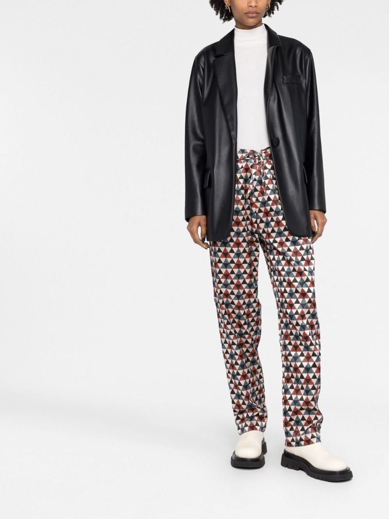 Black Jumbo Faux-leather Blazer