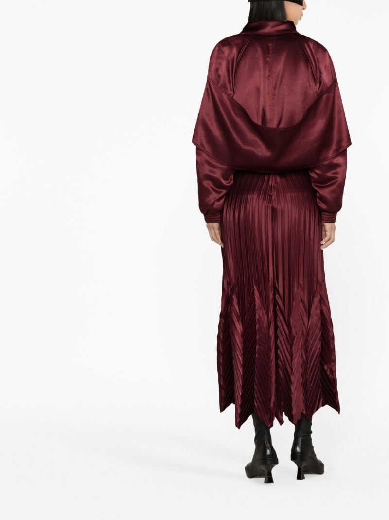 Red Draped Bomber Jacket