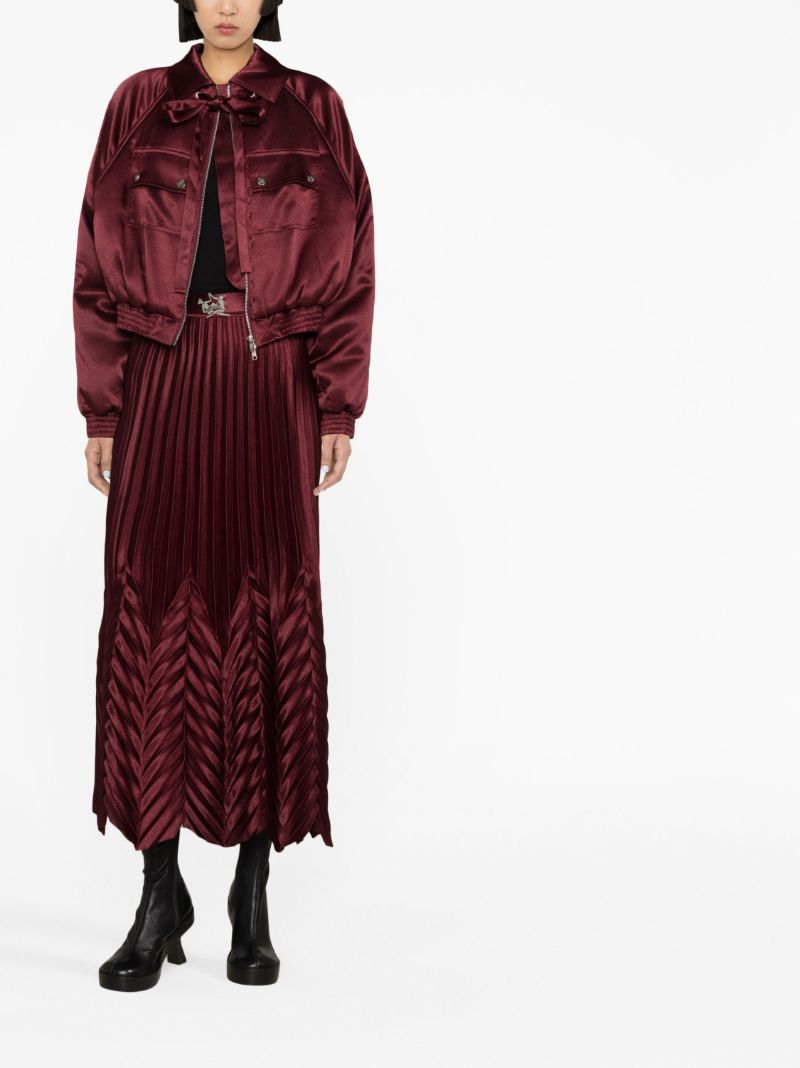 Red Draped Bomber Jacket