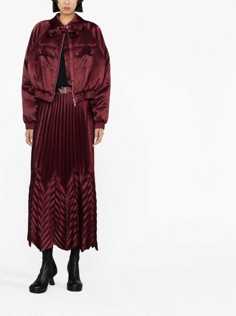 Red Draped Bomber Jacket