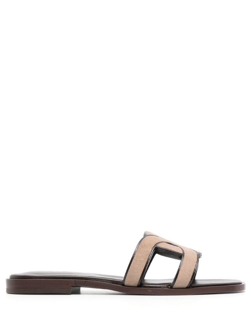 Neutral Suede Flat Sandals
