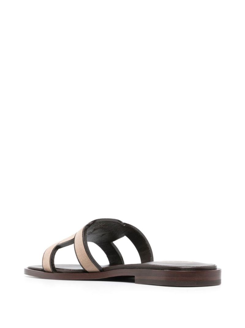Neutral Suede Flat Sandals