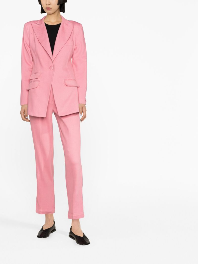 Pink Single-breasted Open Back Blazer
