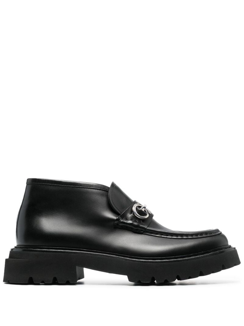 Black Wallabee Leather Ankle Boots