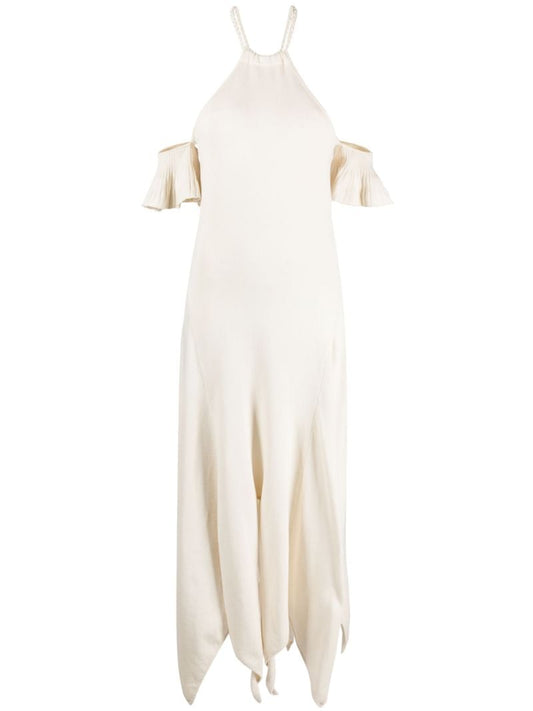 Neutral Knitted Midi Dress