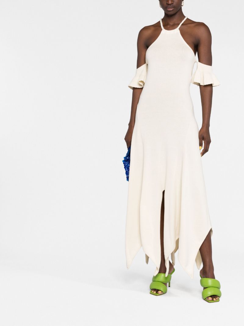 Neutral Knitted Midi Dress