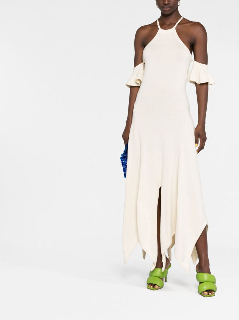 Neutral Knitted Midi Dress