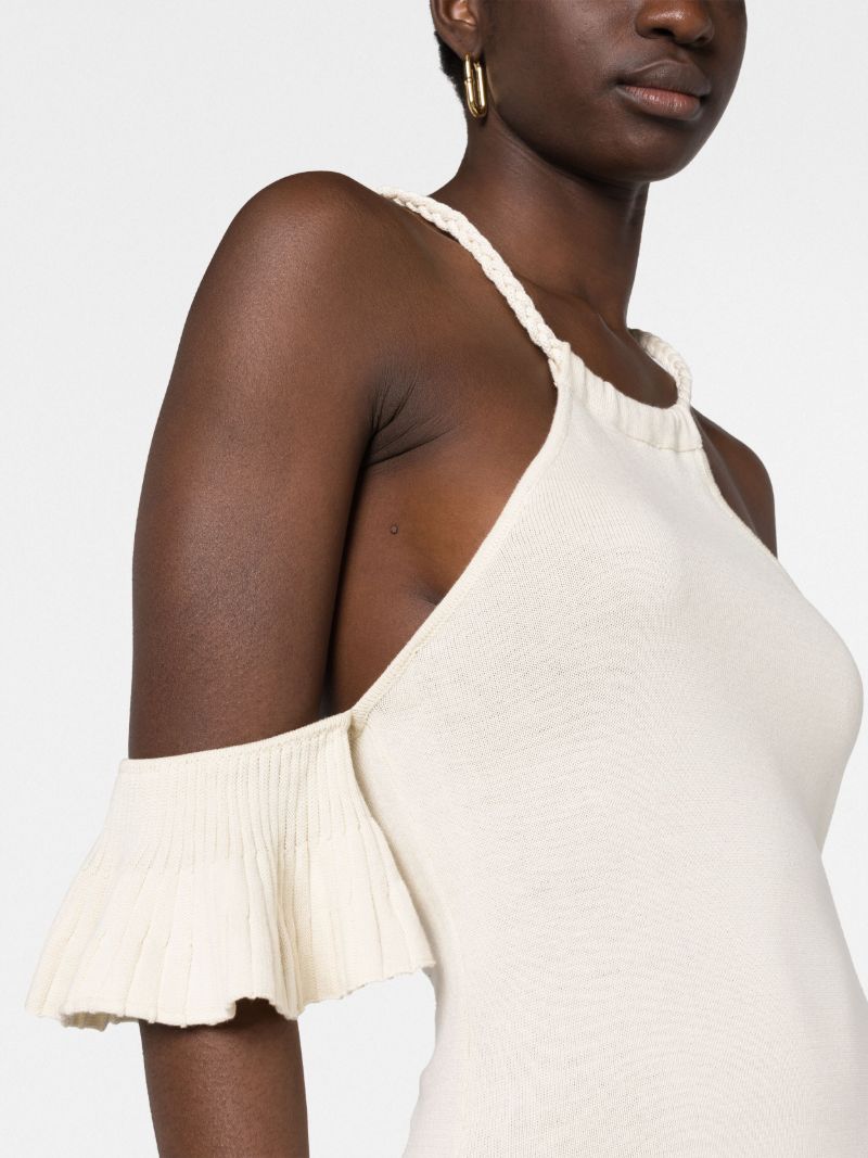 Neutral Knitted Midi Dress