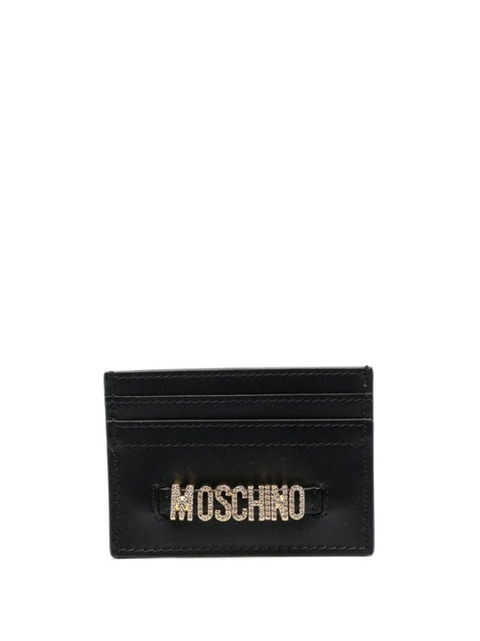 Black Logo-plaque Leather Cardholder