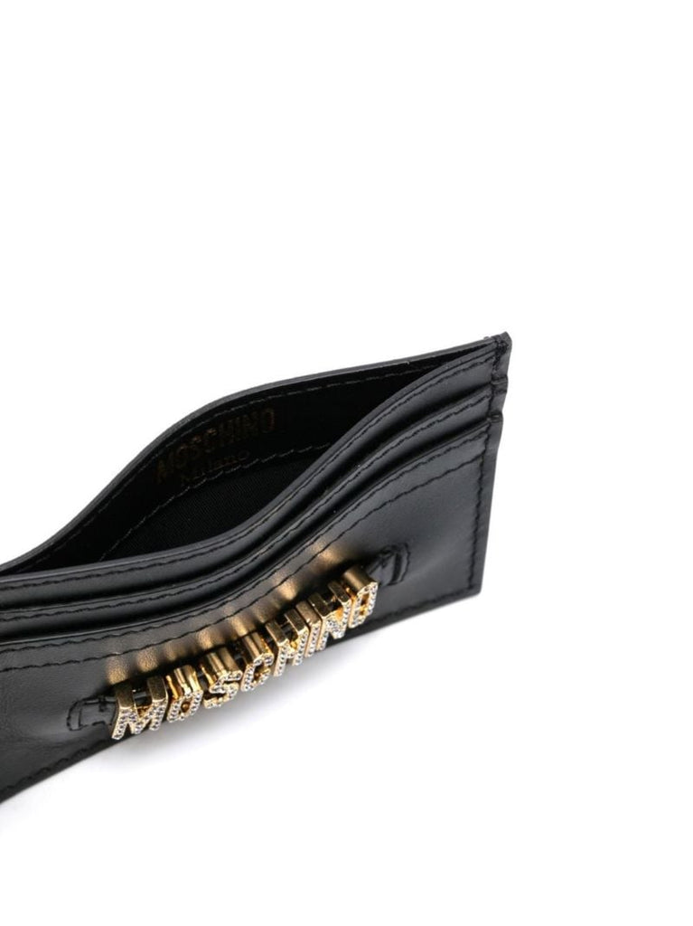 Black Logo-plaque Leather Cardholder