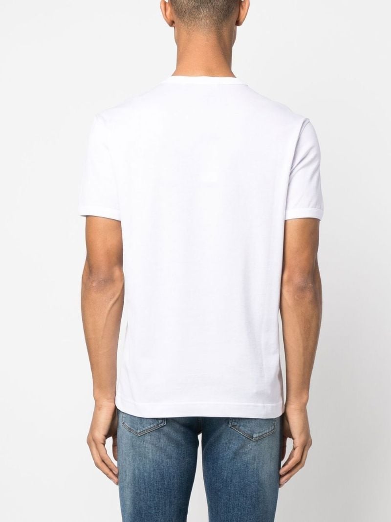 White Embroidered Cotton T-shirt