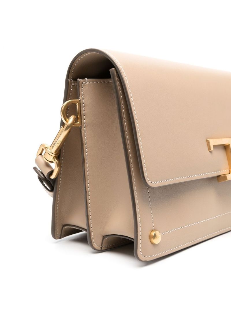 Neutral Logo Plaque Mini Leather Shoulder Bag