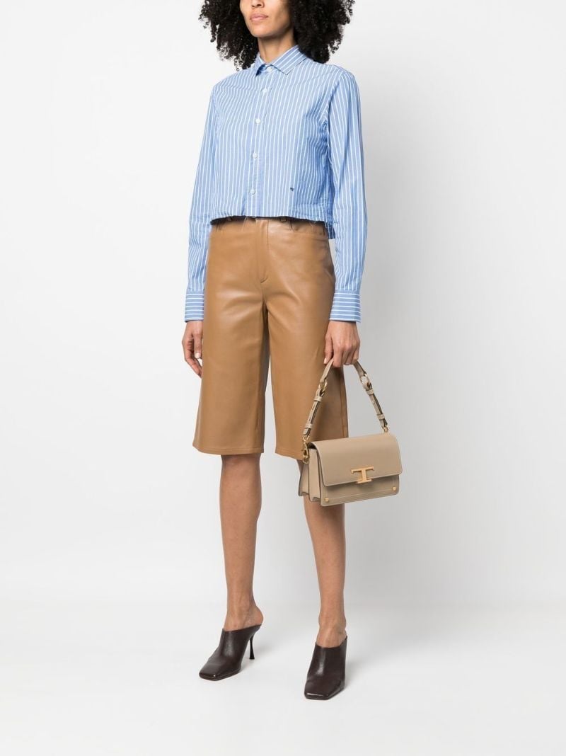Neutral Logo Plaque Mini Leather Shoulder Bag