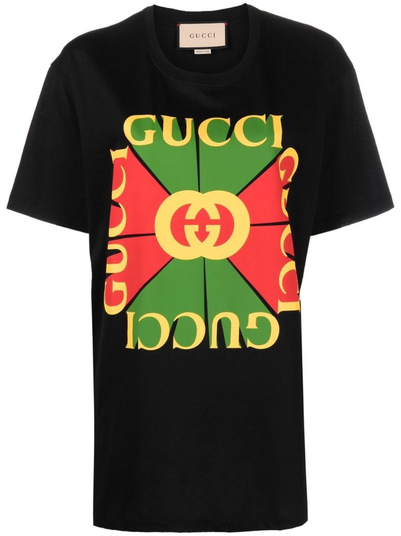 Black Vintage Logo Print T-shirt