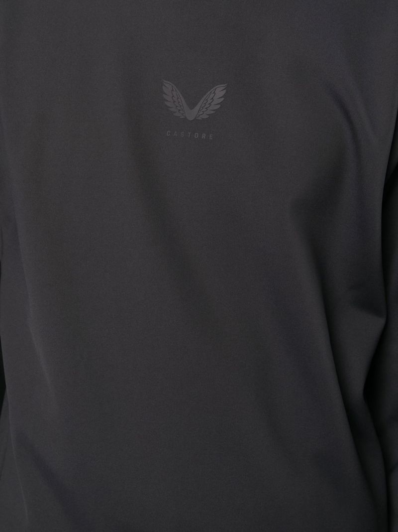 Black Logo Print Hoodie