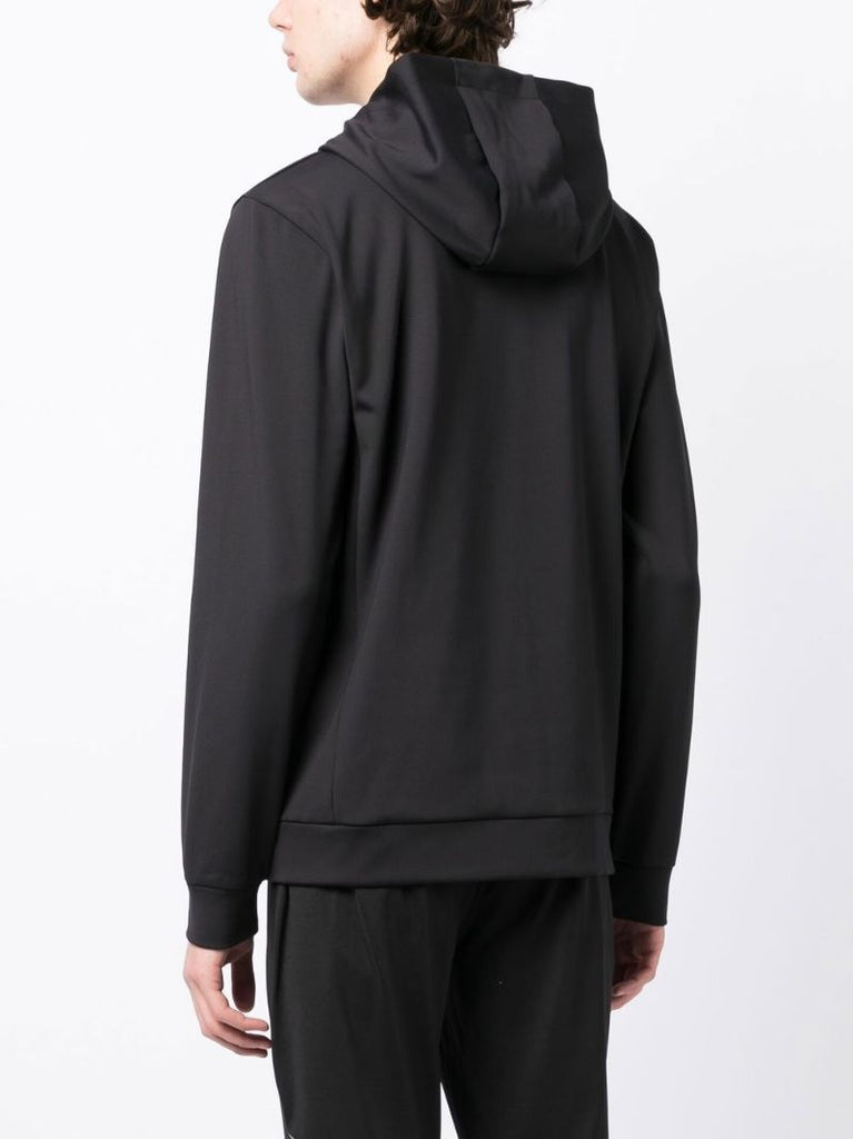 Black Logo Print Hoodie