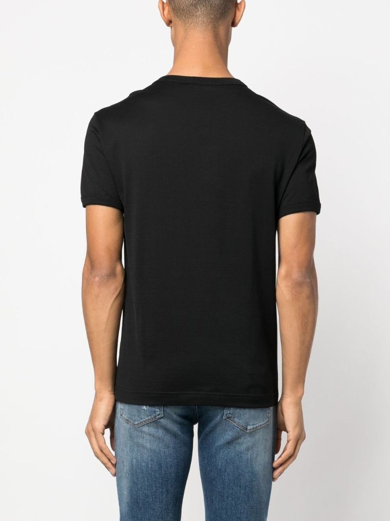 Black Embroidered Logo Cotton T-shirt