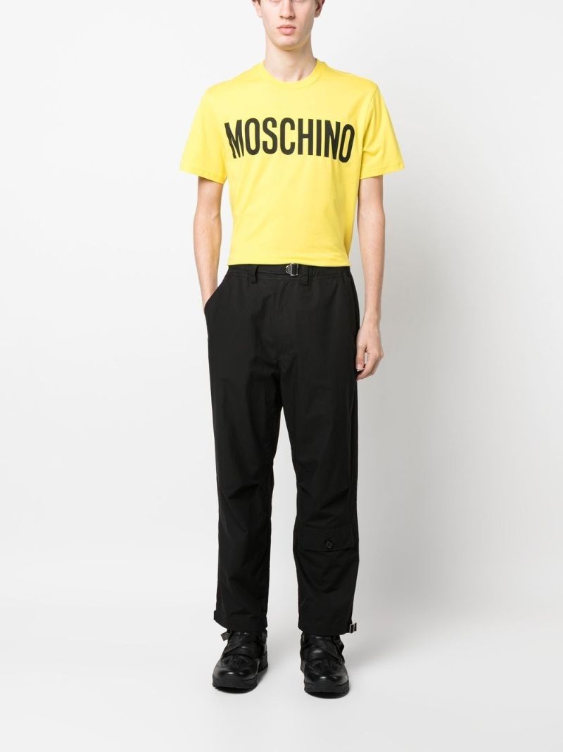 Yellow Logo Print Cotton T-shirt
