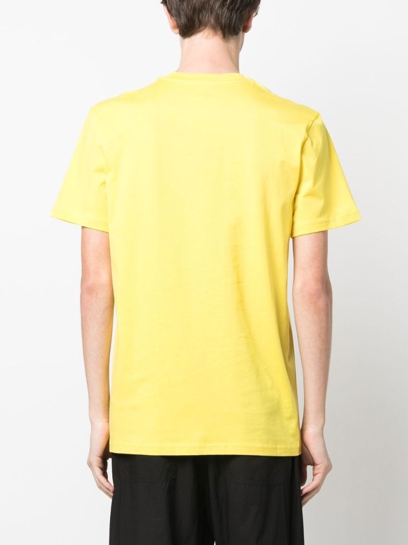 Yellow Logo Print Cotton T-shirt