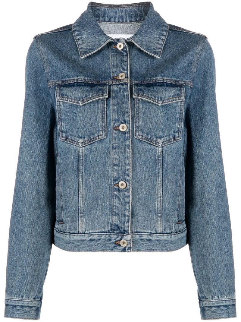 Blue Embroidered Anagram Denim Jacket
