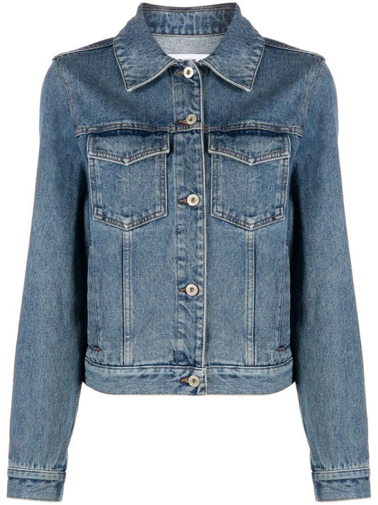 Blue Embroidered Anagram Denim Jacket