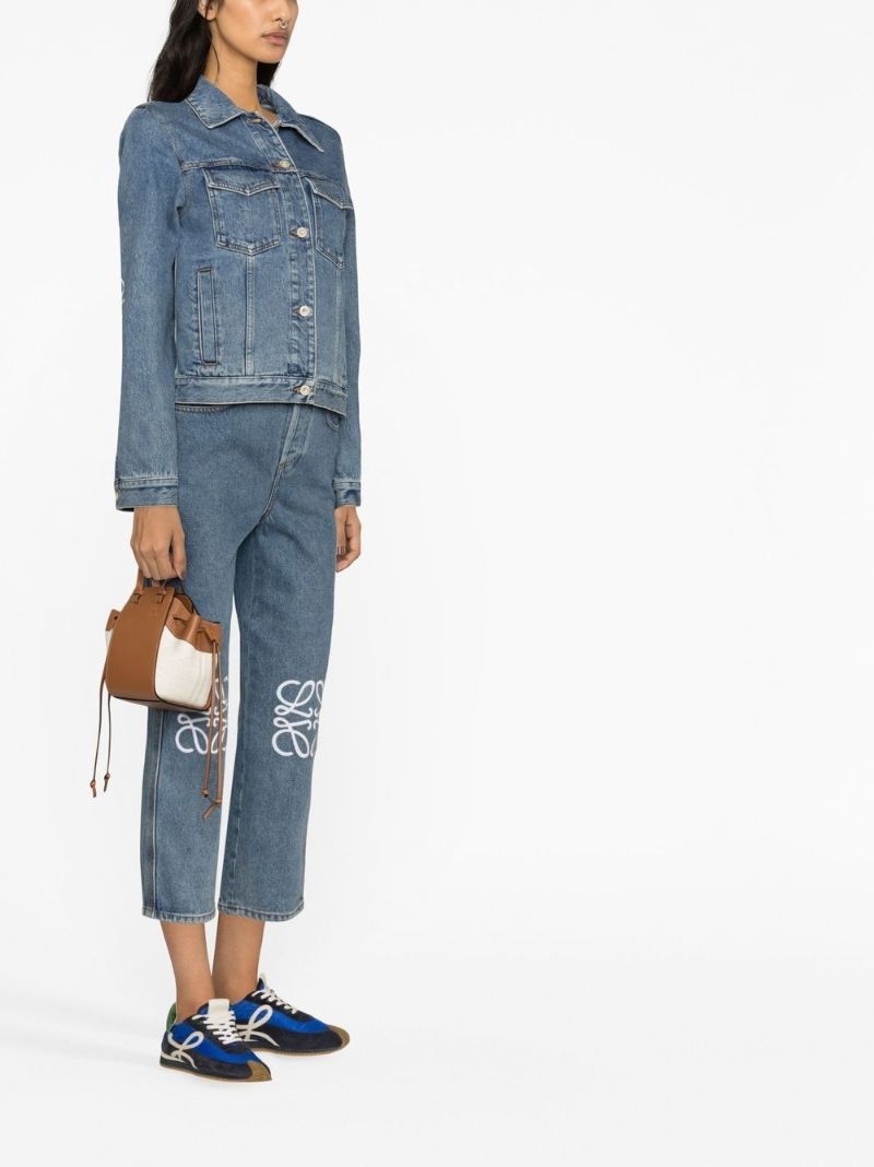 Blue Embroidered Anagram Denim Jacket