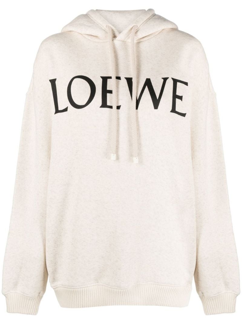 Neutral Logo Print Hoodie