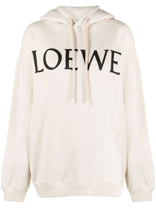 Neutral Logo Print Hoodie