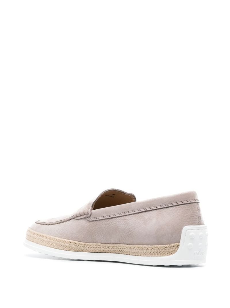 Neutral Leather Slip-on Loafers