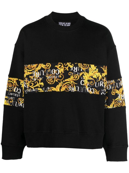 Black Baroque-print Long-sleeve Sweatshirt