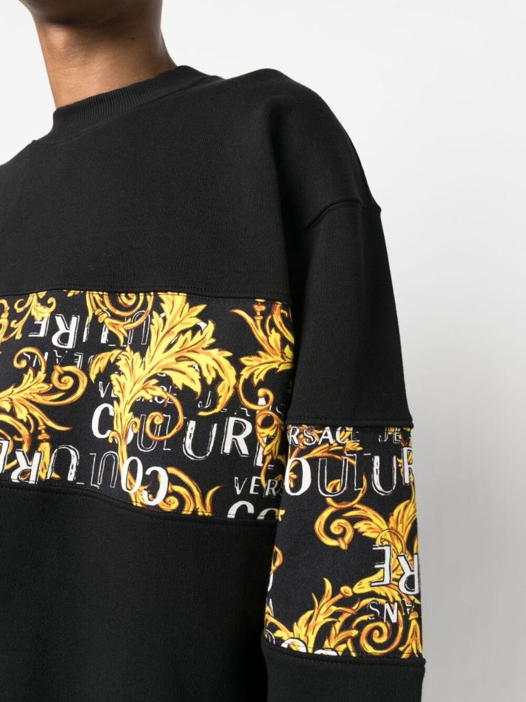 Black Baroque-print Long-sleeve Sweatshirt