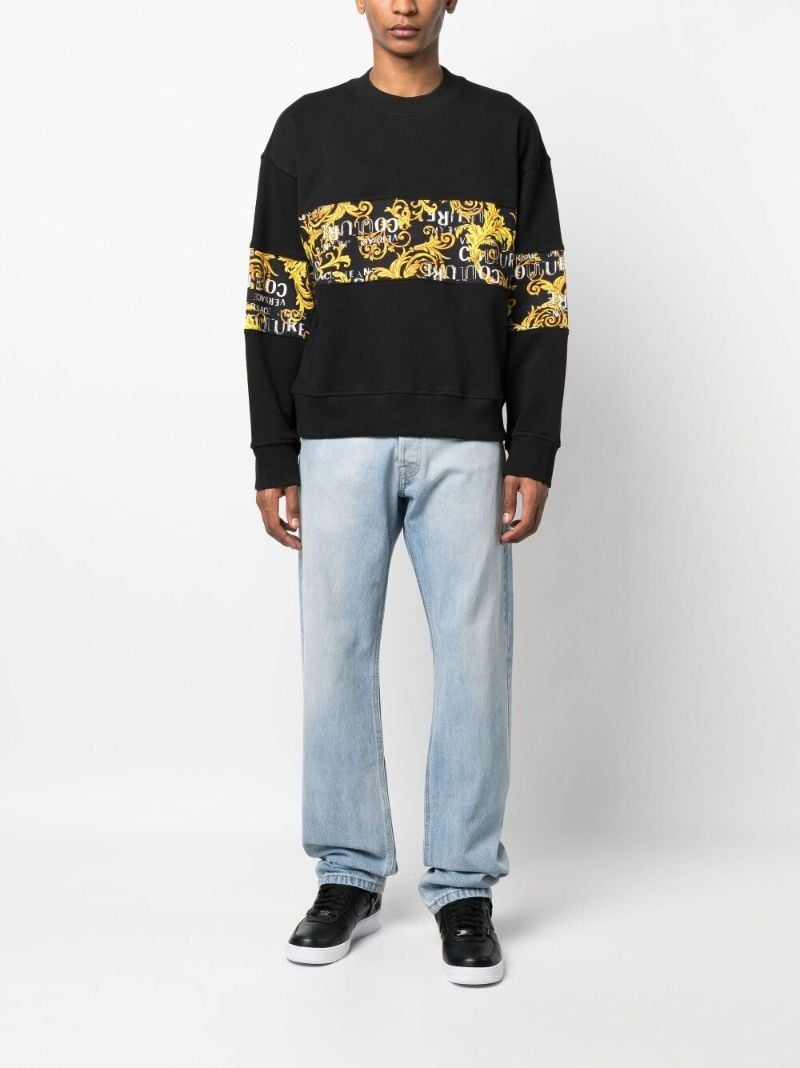 Black Baroque-print Long-sleeve Sweatshirt